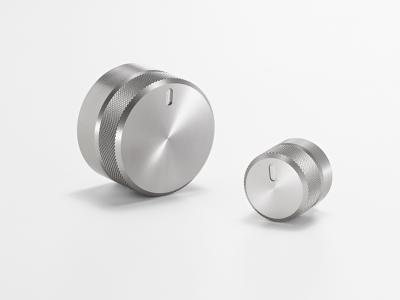 Oven and Cooktop knobs with aluminum GrooveOx finish